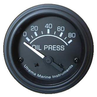 Utrema Black Marine Oil Pressure Gauge 2-1-16-